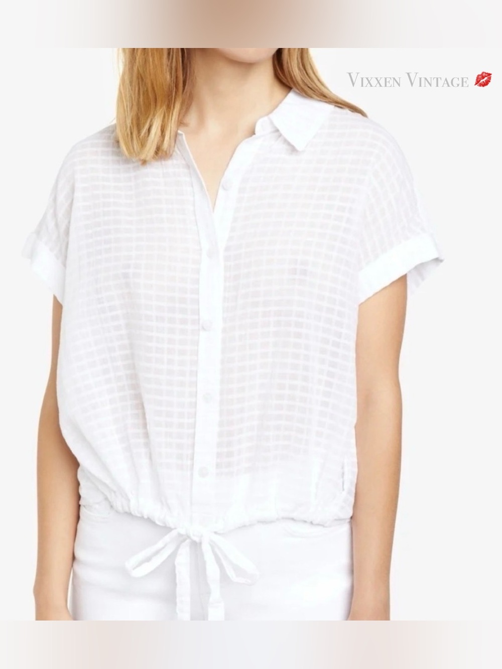 SANCTUARY ‘BORREGO TIE FRONT BLOUSE’ IN WHITE